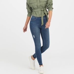 SPANX Distressed Ankle Skinny Jeans Medium Wash Small